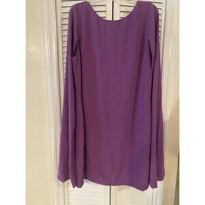 Lauren Ralph Lauren Women's Cape Georgette Cocktail Dress Purple Sz 18 Feminine